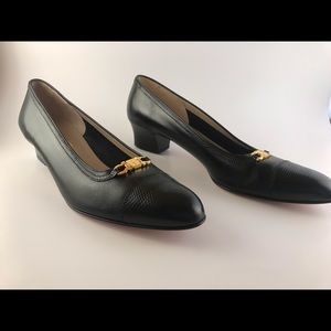 Salvatore Ferragamo Black Horsebit Pumps